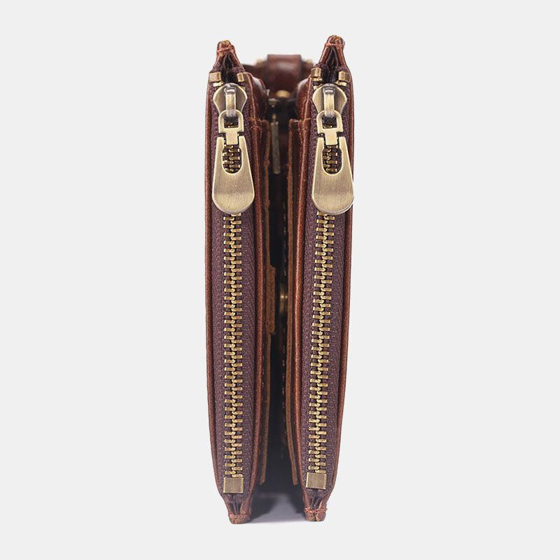 Miesten Lyhyt Bifold Estävä Minimalistinen Lompakko Retro Multi-card Slot Korttikotelo Lehmännahkainen Ajokorttilompakko