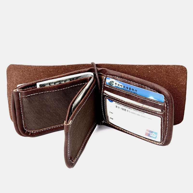 Miesten Monikäyttöinen Lompakko Vintage Bifold Lyhyt Monikorttipaikka Korttipidike Kolikko Kukkaro Rahapidike