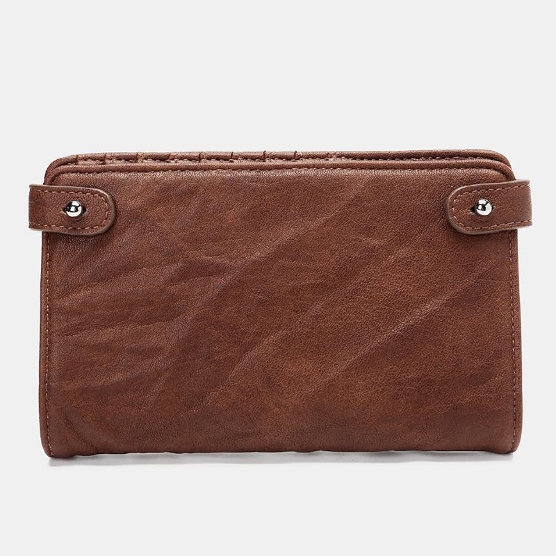 Miesten Pitkä Bifold Vintage Lompakko Monikorttipaikka Korttikotelo Puhelinlaukku Kukkaro Kytkimet Laukku