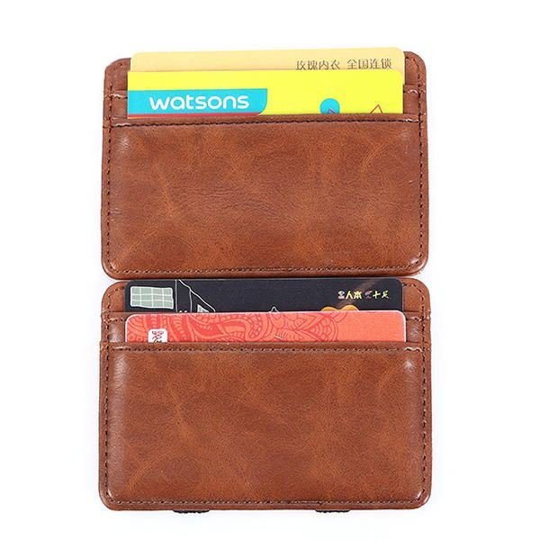 Miesten Pu Money Card Clip Magic Wallet Clutch Bus Card Bag -laukku