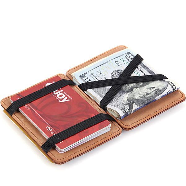 Miesten Pu Money Card Clip Magic Wallet Clutch Bus Card Bag -laukku
