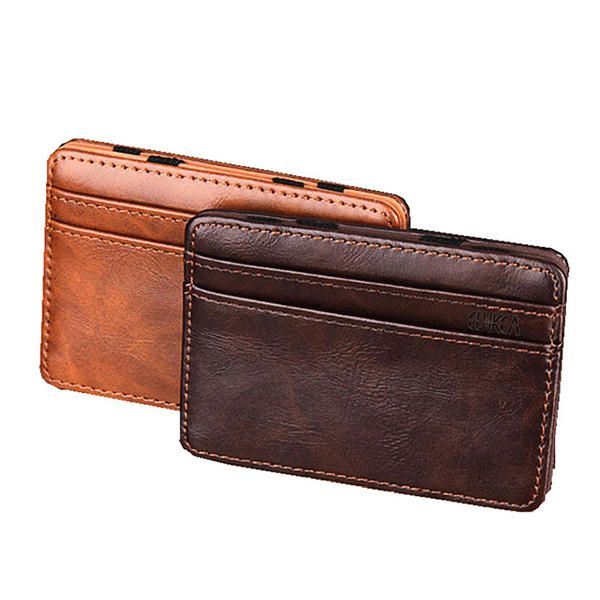 Miesten Pu Money Card Clip Magic Wallet Clutch Bus Card Bag -laukku