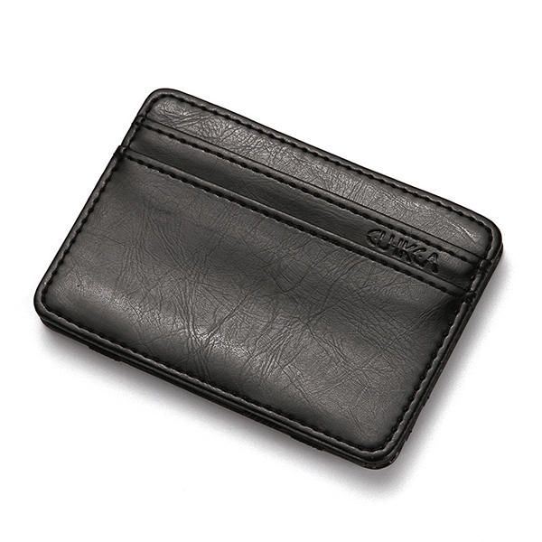 Miesten Pu Money Card Clip Magic Wallet Clutch Bus Card Bag -laukku