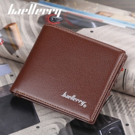 Miesten Pu Nahka Bifold Multi Card Slot Retro Business Pehmeä Ohut Lompakko