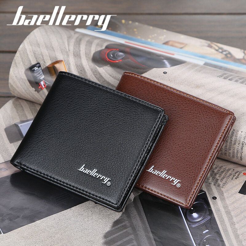 Miesten Pu Nahka Bifold Multi Card Slot Retro Business Pehmeä Ohut Lompakko
