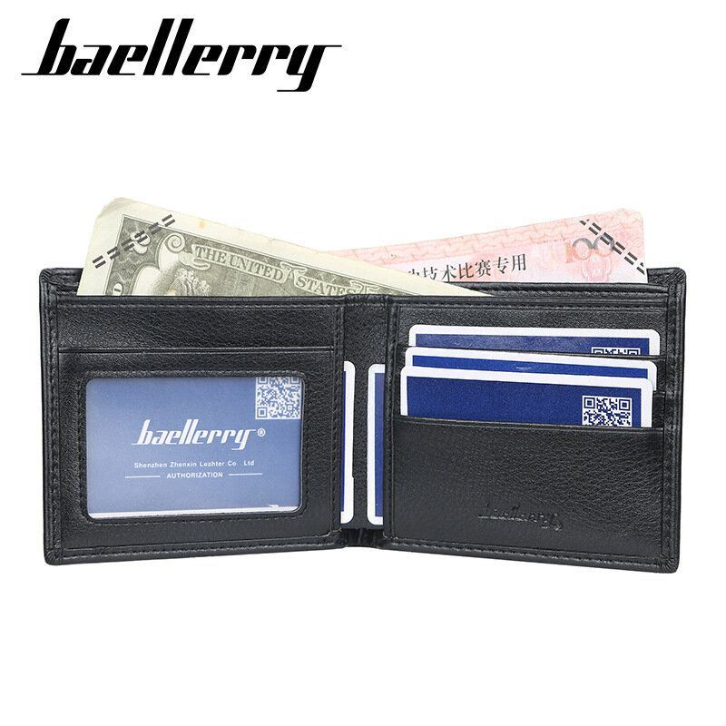 Miesten Pu Nahka Bifold Multi Card Slot Retro Business Pehmeä Ohut Lompakko