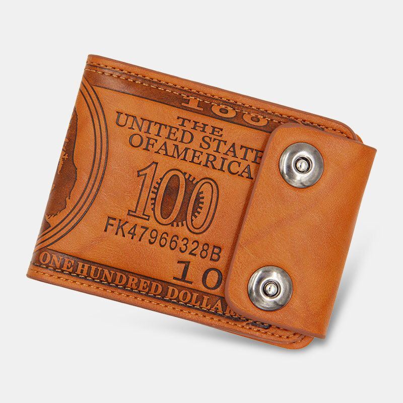 Miesten Pu Nahka Dollar Pattern Bifold Lajittele Monikorttipaikka Korttipidike Kolikko Kukkaro Lompakko