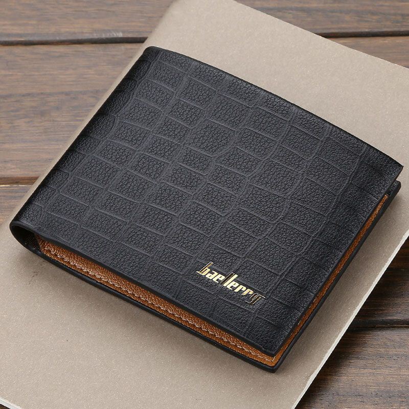 Miesten Pu Nahka Lyhyt 6 Card Slot Korttikotelo Business Fashion Bifold Ohut Ajokortti Lompakko Kolikkokukkaro
