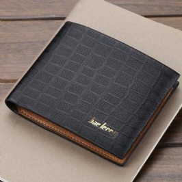 Miesten Pu Nahka Lyhyt 6 Card Slot Korttikotelo Business Fashion Bifold Ohut Ajokortti Lompakko Kolikkokukkaro