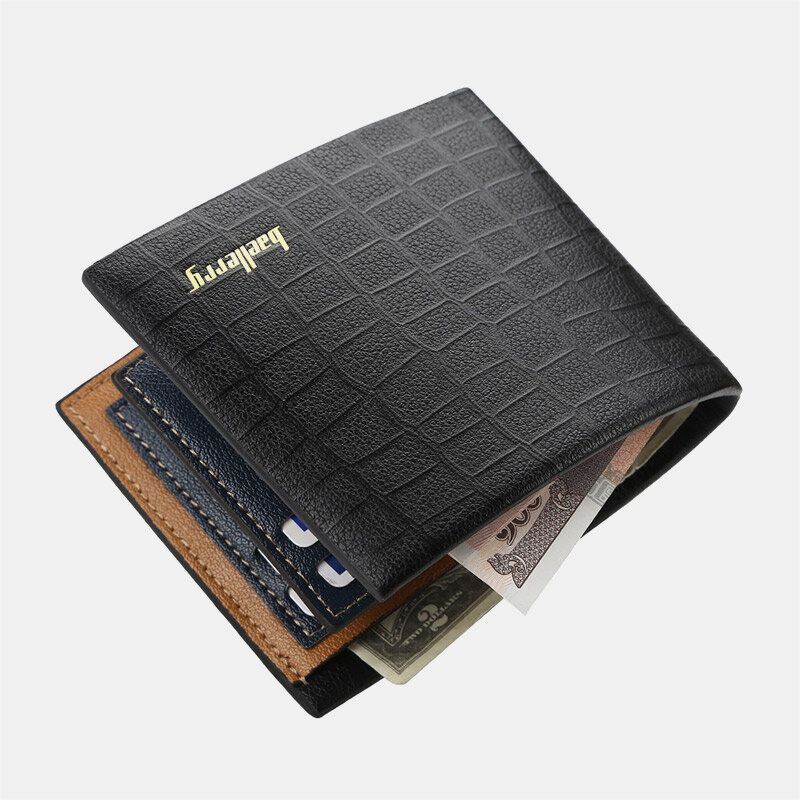 Miesten Pu Nahka Lyhyt 6 Card Slot Korttikotelo Business Fashion Bifold Ohut Ajokortti Lompakko Kolikkokukkaro