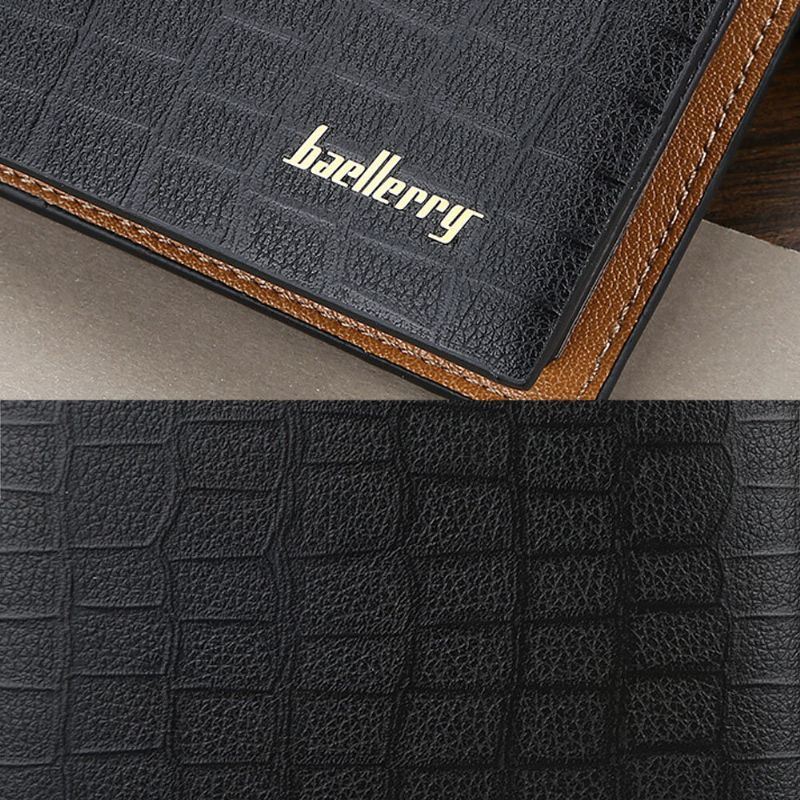 Miesten Pu Nahka Lyhyt 6 Card Slot Korttikotelo Business Fashion Bifold Ohut Ajokortti Lompakko Kolikkokukkaro