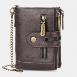 Miesten Pu Nahka Pitkä Bifold Monikorttipaikka Korttipidike Kaksinkertainen Vetoketju Kolikko Kukkaro Money Clip Lompakko
