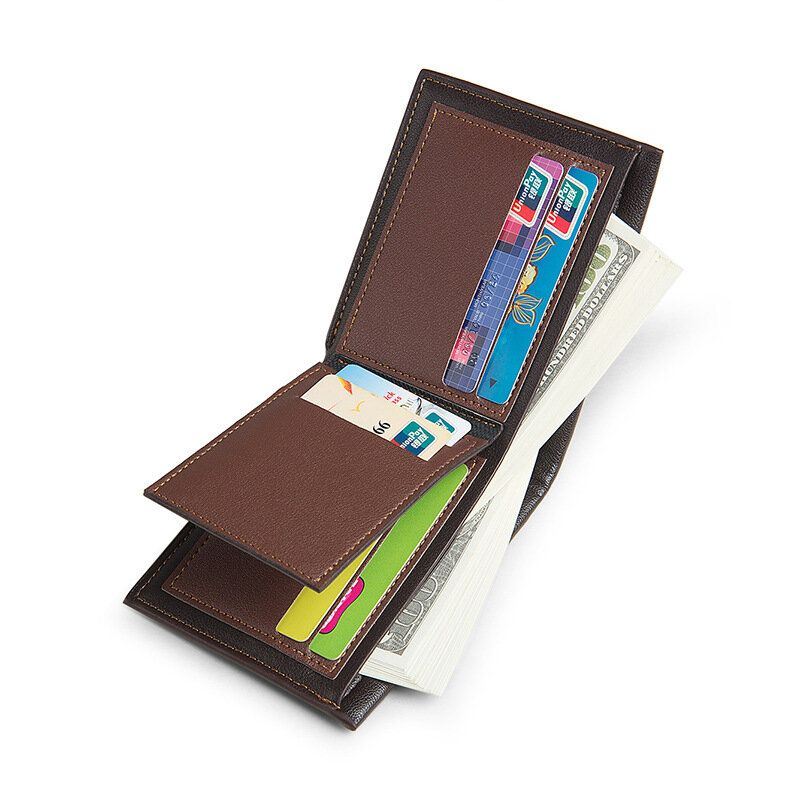 Miesten Pu Nahka Retro Casual Kohokuvioitu Ruutukuvio Multi Card Slot Kolminkertainen Korttikotelo Lompakko