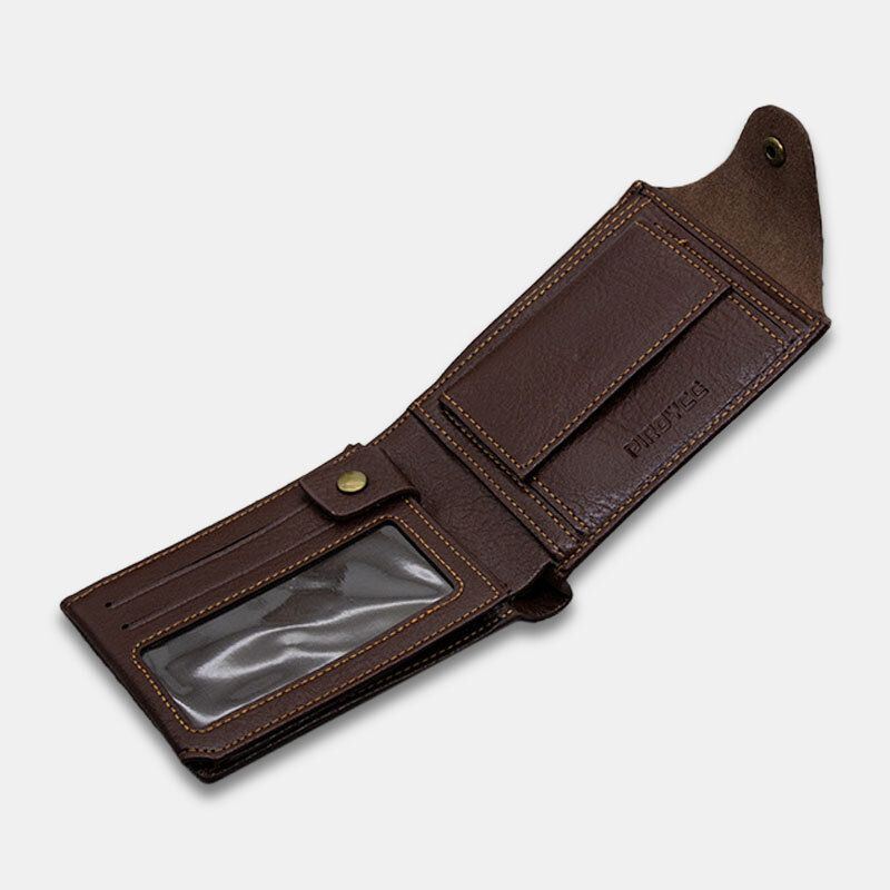 Miesten Pu-nahkainen Kolmiosainen Hasp Suuri Kapasiteetti Retro Casual Korttikotelo Kolikkolompakko