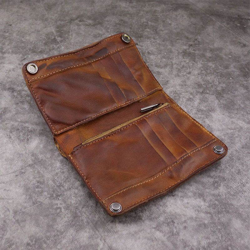 Miesten Retro Aito Nahka Vanha 8 Card Slots Korttikotelo Money Clip Lompakko