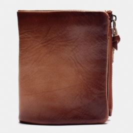 Miesten Retro Pehmeä Nahka Bifold Vetoketjullinen Lompakko 6 Korttipaikka Korttikotelo Monitoiminen Casual Kolikko Kukkaro Lompakko