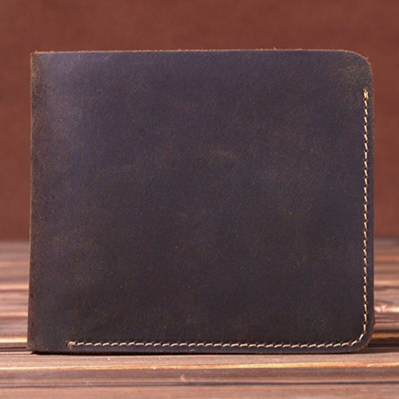 Miesten Retro Short Bifold Aitoa Nahkaa Oleva Lompakko Kolikkokukkaro Money Clip