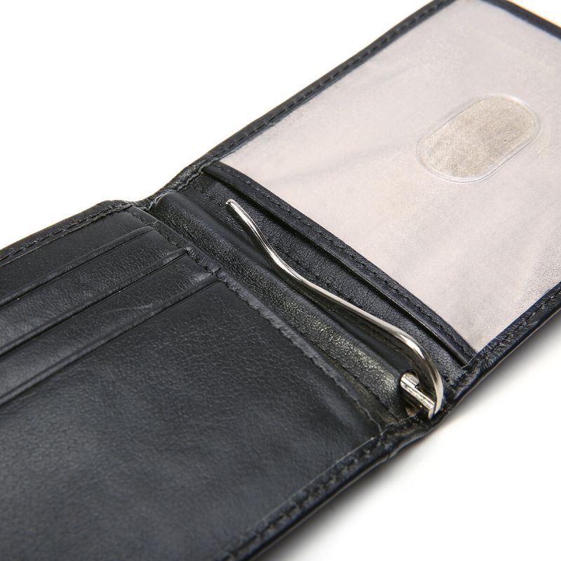 Miesten Slim Bifold Blocking Lompakot Retro Casual Aitoa Nahkaa Lyhyt Monikorttipaikka Korttipidike Rahaklipsi