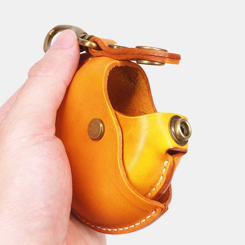 Miesten Unisex Aitoa Nahkaa Pyöreä Muotoinen Creative Casual Kolikkolaukku Säilytyslaukku Lompakko