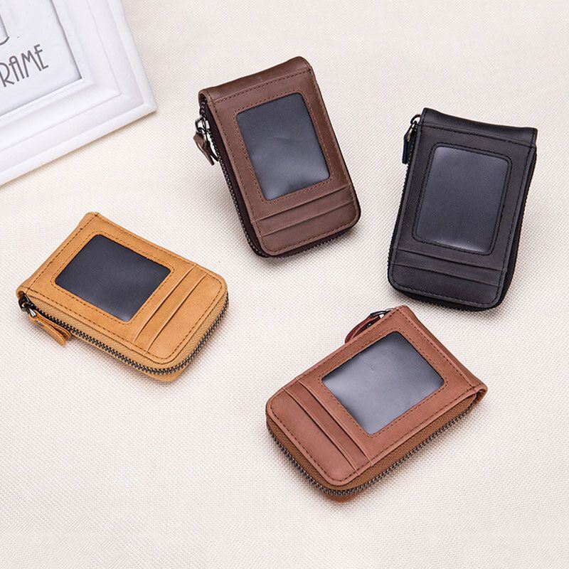 Miesten Unisex Aitoa Nahkaa Tukeva Urut Design Multi Card Solt Nahkainen Korttikotelo