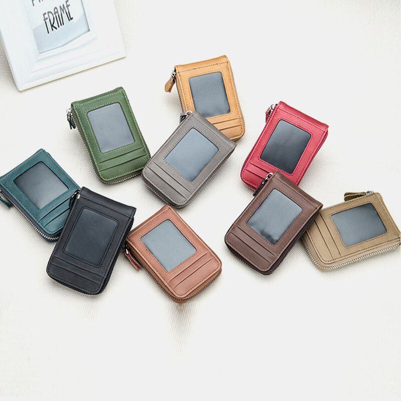 Miesten Unisex Aitoa Nahkaa Tukeva Urut Design Multi Card Solt Nahkainen Korttikotelo