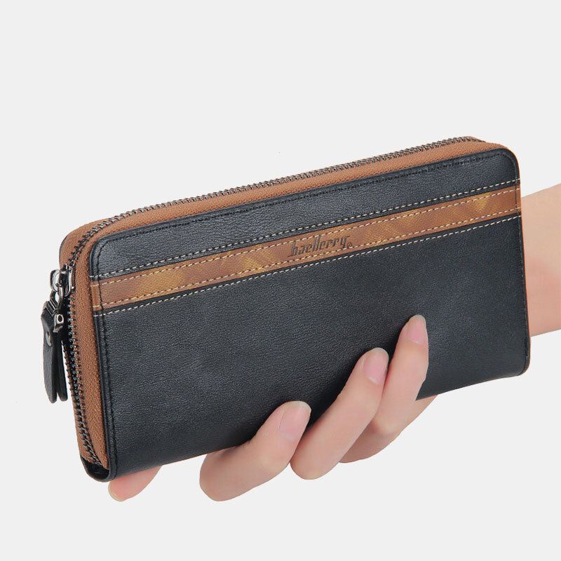 Miesten Unisex Keinonahkainen Monitoimivetoketju 6.3 Tuuman Puhelinlaukku Kytkinlompakko Monipaikkainen Korttikotelo Lompakko