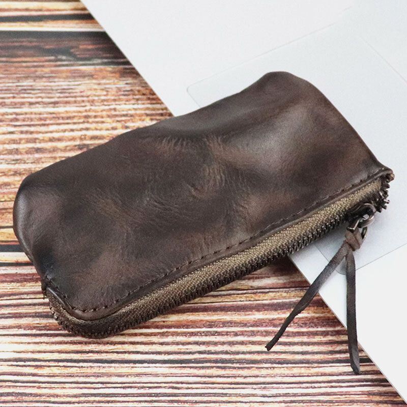 Miesten Unisex Made-vanha Pesty Aitoa Nahkaa Persoonallinen Rento Monipaikkainen Kytkin Kukkaro Korttikotelo