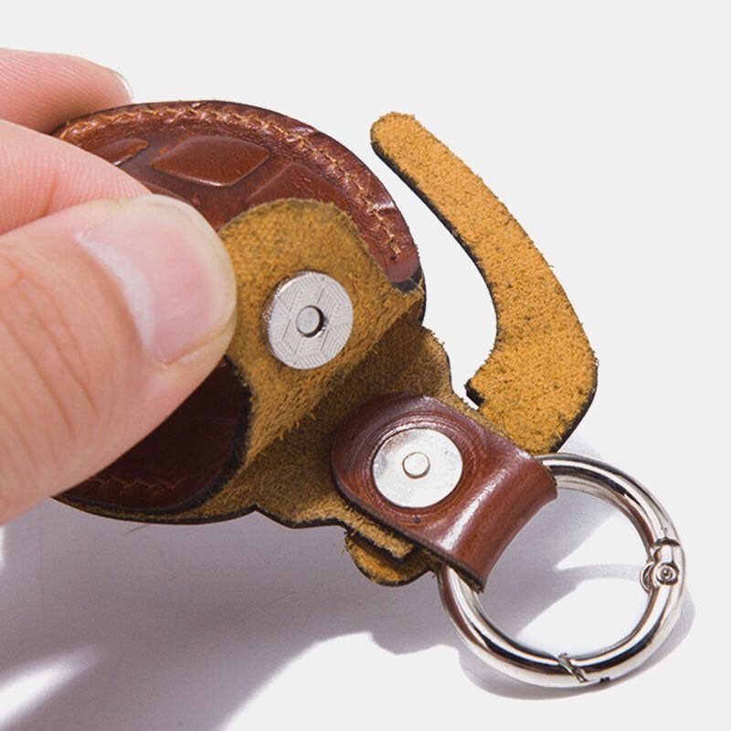 Miesten Vintage Aitoa Nahkaa Oleva Yksivärinen Airtag Tracker -avaimenperälompakko