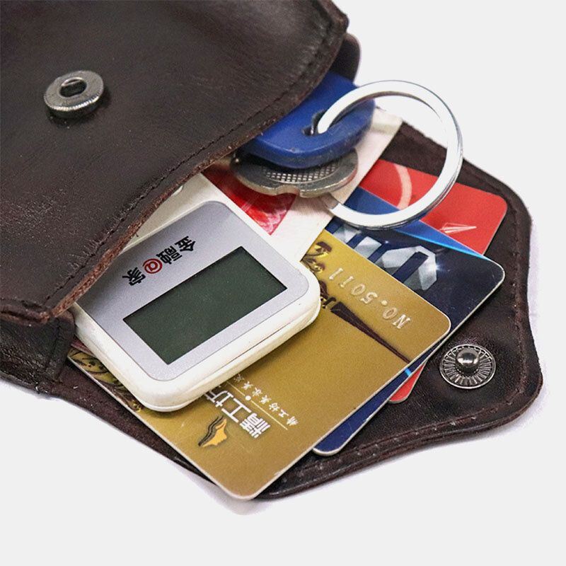Miesten Yksivärinen Aitoa Nahkaa Oleva Lompakko Retro Iso Korttikotelo Money Clip Kolikkokukkaro