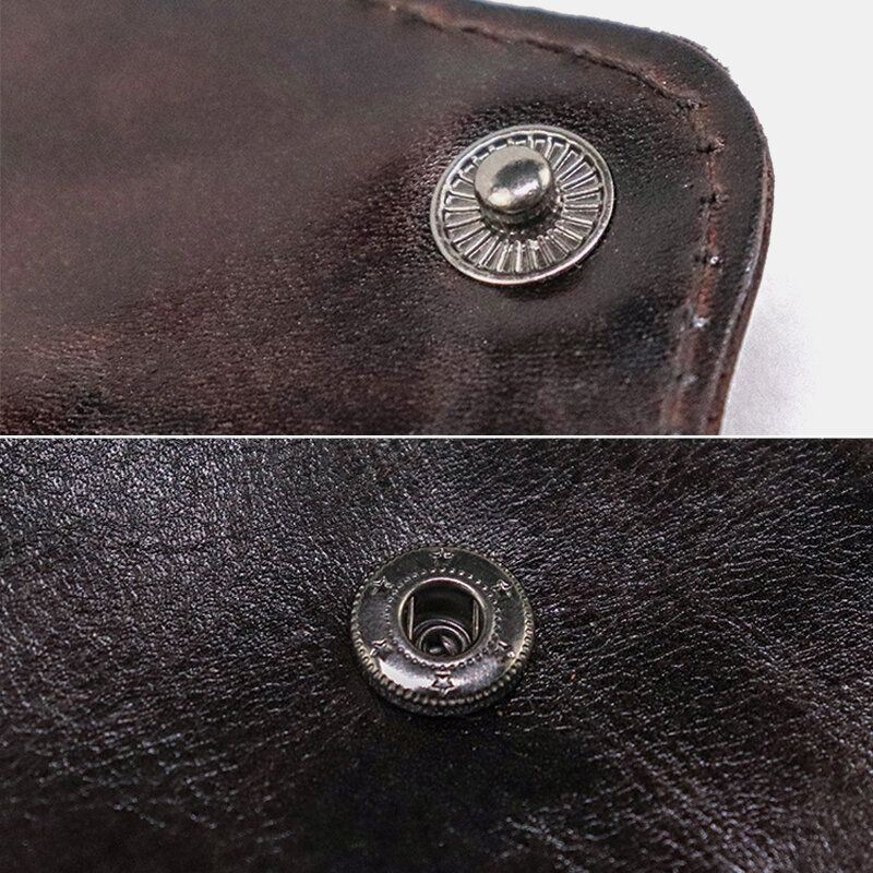 Miesten Yksivärinen Aitoa Nahkaa Oleva Lompakko Retro Iso Korttikotelo Money Clip Kolikkokukkaro