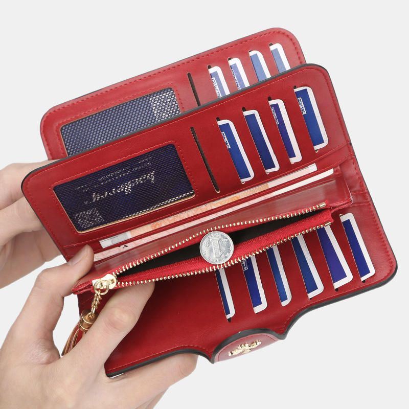 Multi-slots Long Wallet Card -puhelinteline -kukkaro Naisille