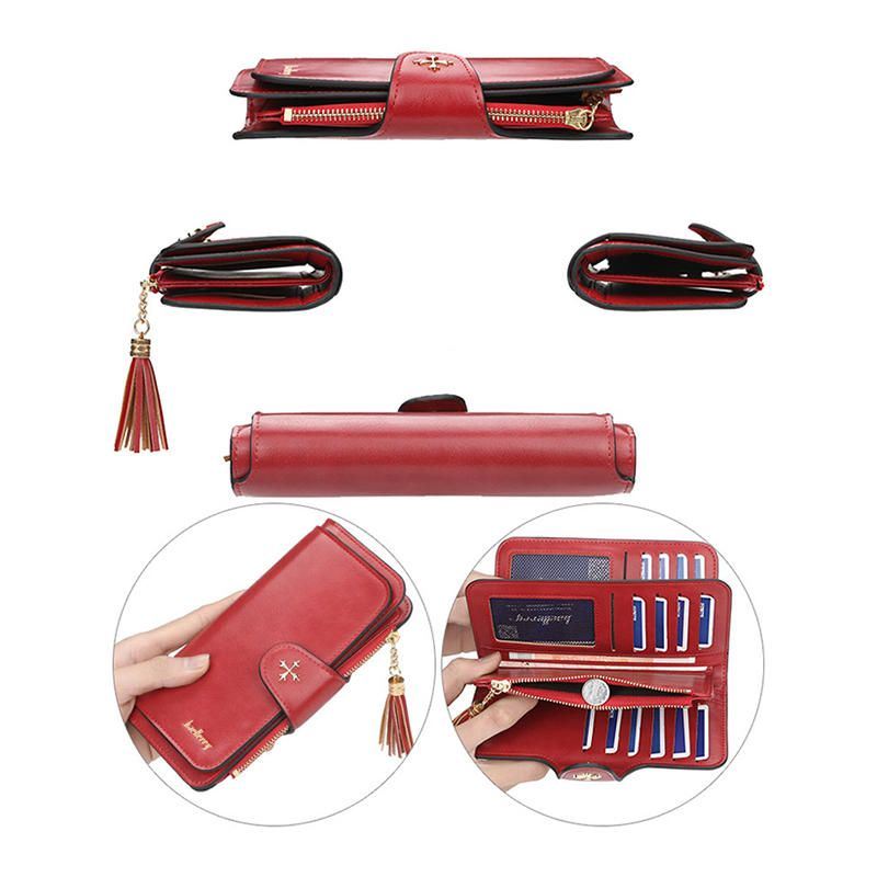 Multi-slots Long Wallet Card -puhelinteline -kukkaro Naisille