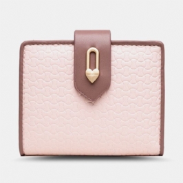 Naiset Wave Texture Pu Nahka Vetoketju Hasp Bifold Lompakko Monikorttipaikka Korttipidike Lyhyt Kolikko Kukkaro