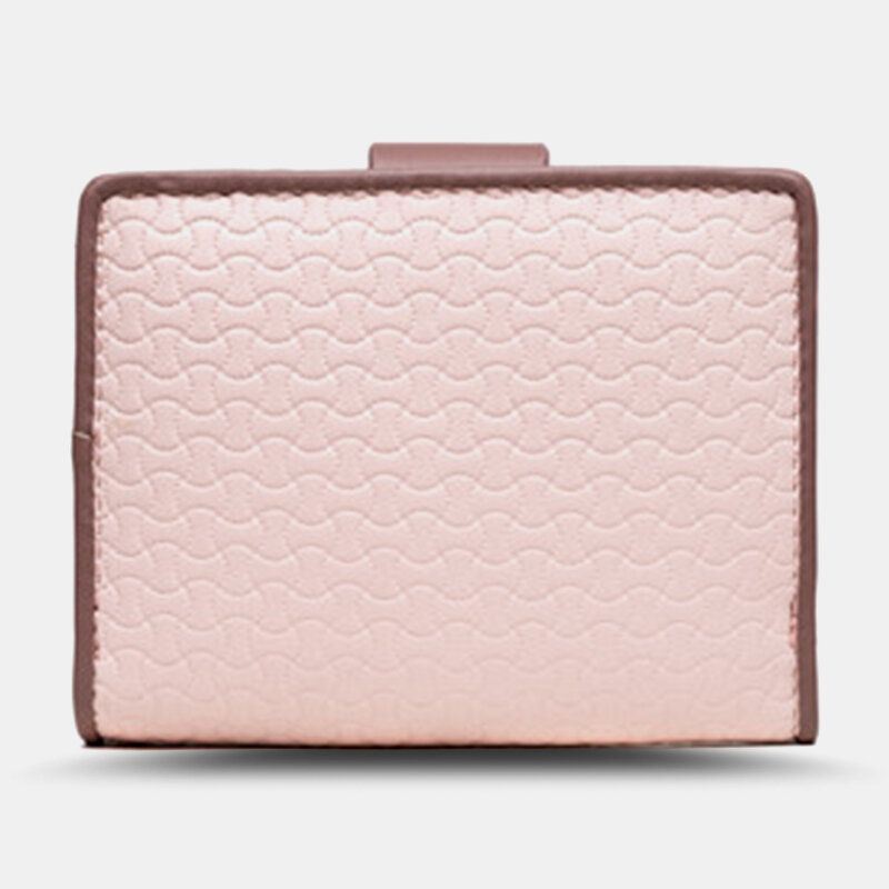 Naiset Wave Texture Pu Nahka Vetoketju Hasp Bifold Lompakko Monikorttipaikka Korttipidike Lyhyt Kolikko Kukkaro