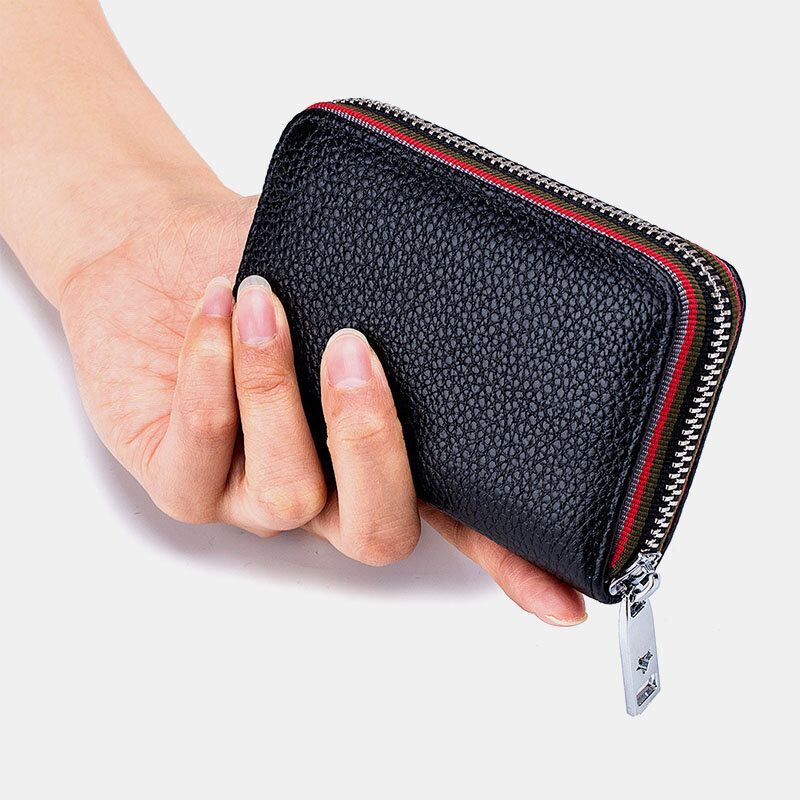 Naisten Aidosta Nahasta Valmistettu Urkujen Muotoilu Multi Card Slot Pieni Korttikotelo