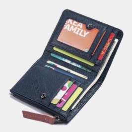 Naisten Aitoa Nahkaa Bifold Hasp Vetoketju Monitoimi Kolikkokukkaro Money Clip Lyhyt Lompakko