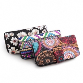 Naisten Canvas Bohemian Long Wallet Muti-kolikkopeli