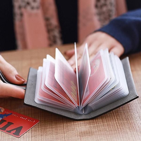 Naisten Pu Solid Lyhyt Lompakko 20 Card Slot Korttipidike Tiivis