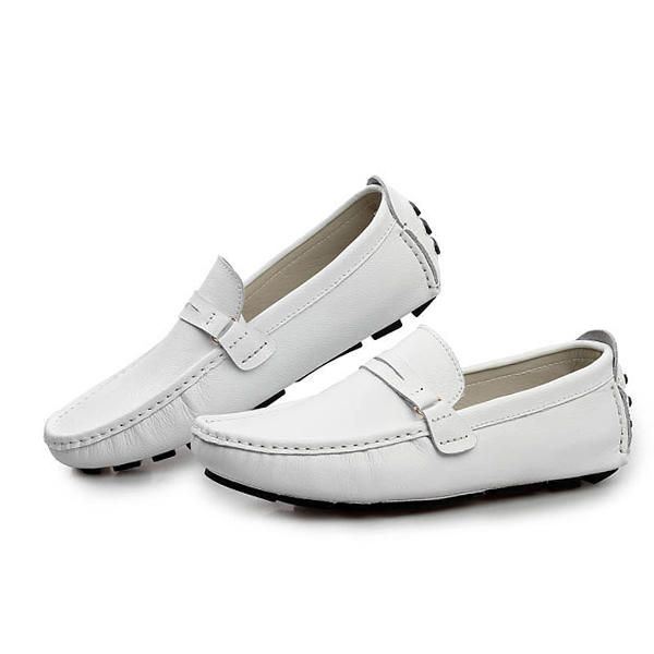 Miehet Nahka Vapaa-ajan Ajo Ulkona Pehmeät Flats Loafers Kengät