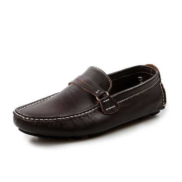 Miehet Nahka Vapaa-ajan Ajo Ulkona Pehmeät Flats Loafers Kengät