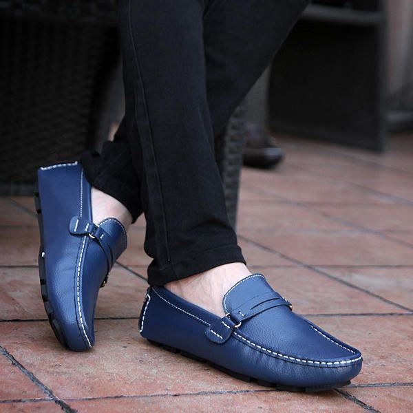 Miehet Nahka Vapaa-ajan Ajo Ulkona Pehmeät Flats Loafers Kengät