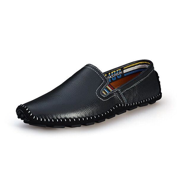Miehet Nahka Vapaa-ajan Ulkona Ajaminen Slip On Flats Loafers Kengät