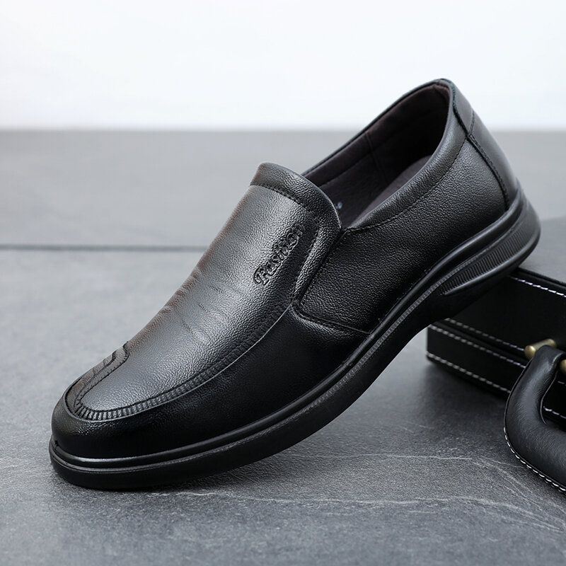 Miesten Business Slip On Casual Daily -kengät Aitoa Nahkaa
