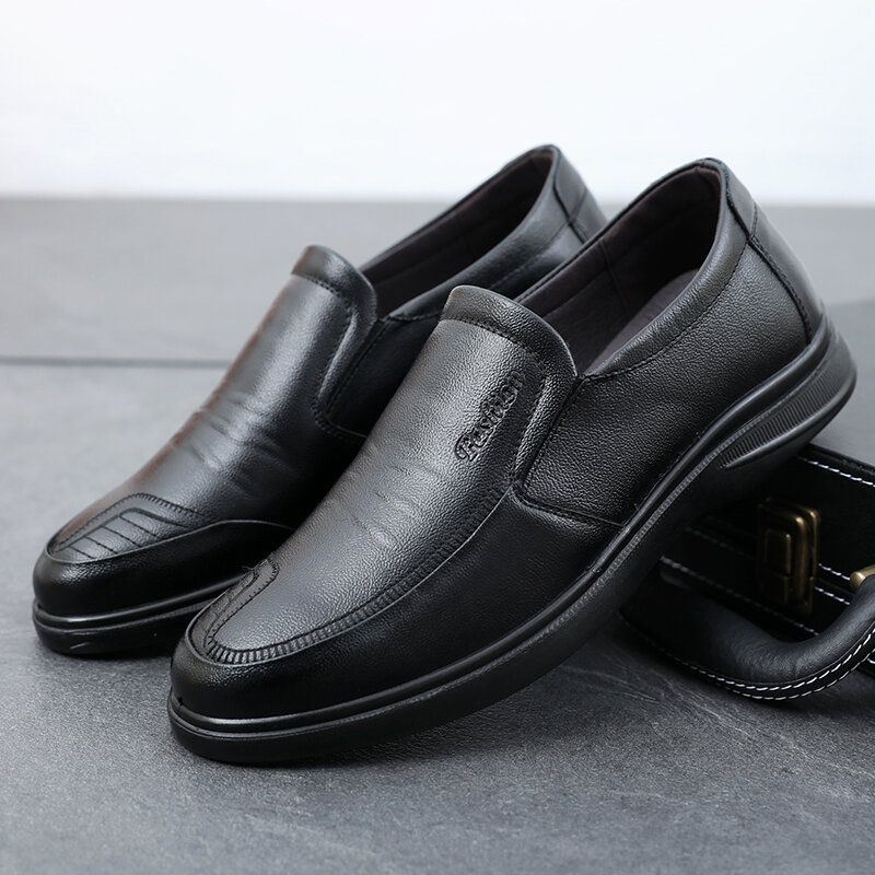 Miesten Business Slip On Casual Daily -kengät Aitoa Nahkaa