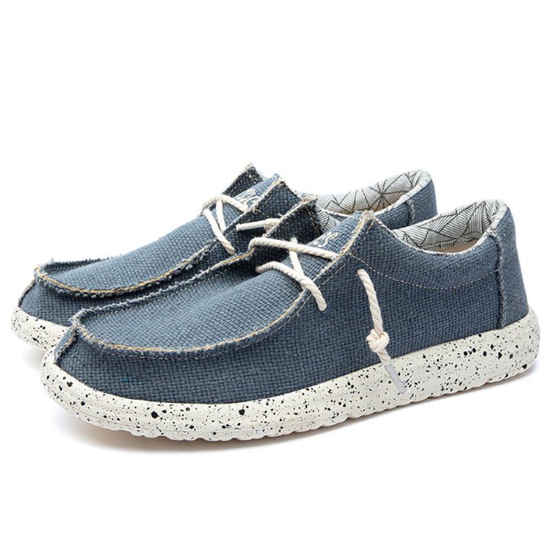 Miesten Canvas Casual Weave Pehmeäpohjaiset Kävelyloaferit