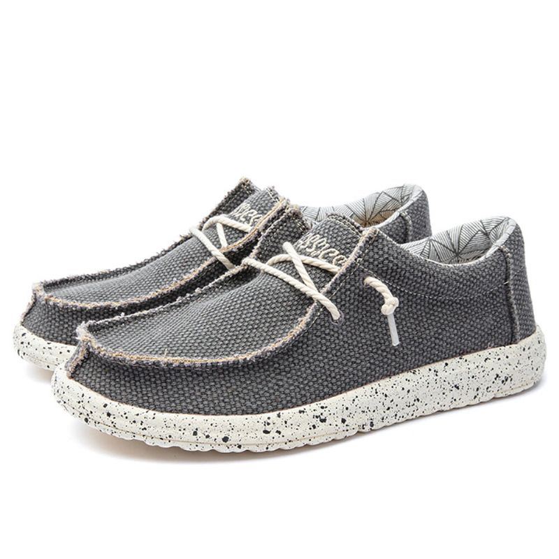 Miesten Canvas Casual Weave Pehmeäpohjaiset Kävelyloaferit