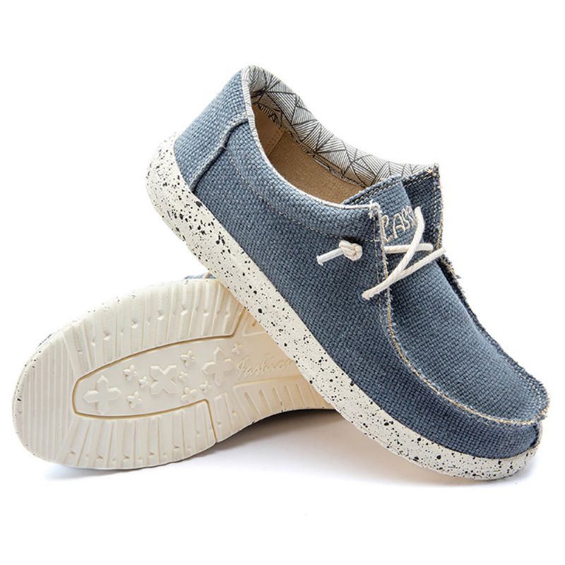 Miesten Canvas Casual Weave Pehmeäpohjaiset Kävelyloaferit