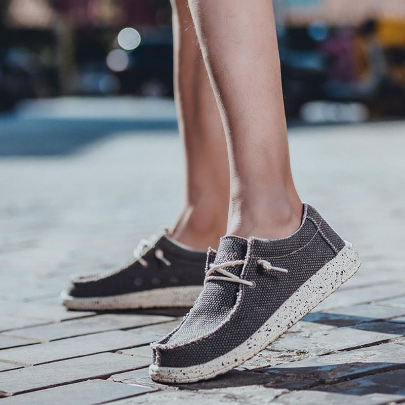 Miesten Canvas Casual Weave Pehmeäpohjaiset Kävelyloaferit