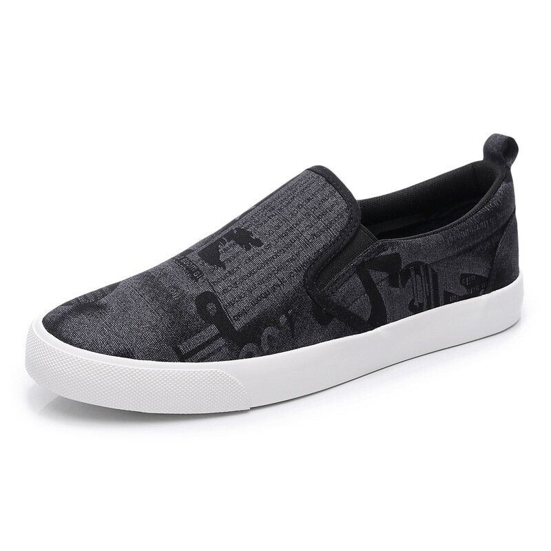 Miesten Canvas Hengittävä Slip On Mukavien Casual Court Flat Shoes