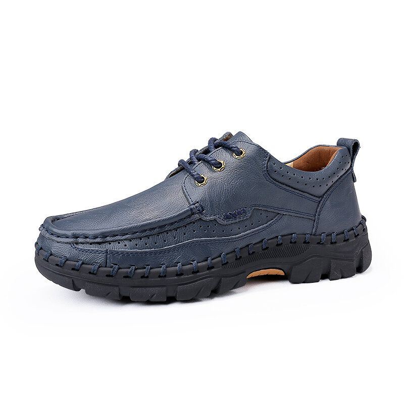 Miesten Käsin Ommeltavat Mikrokuituliinahkaa Mukavat Wearbale Business Casual -kengät